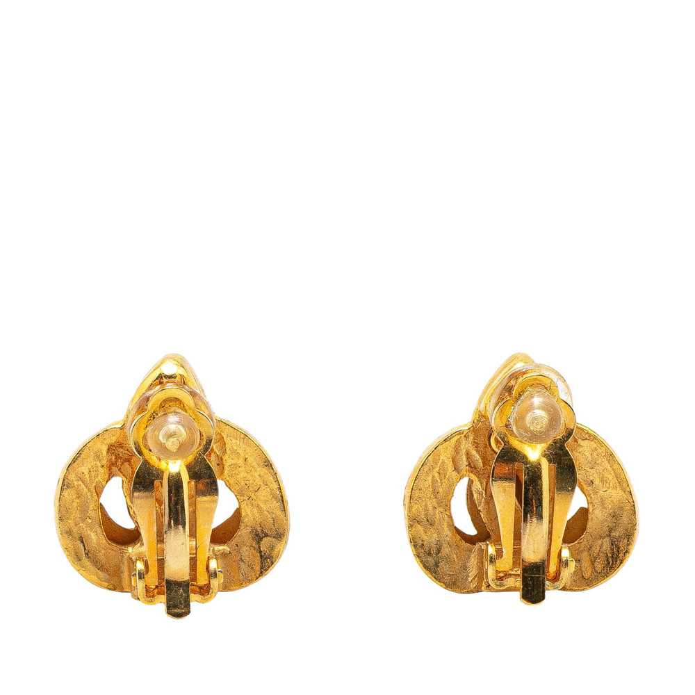 Chanel Gold Gold Plated CC Clip On Earrings - image 2