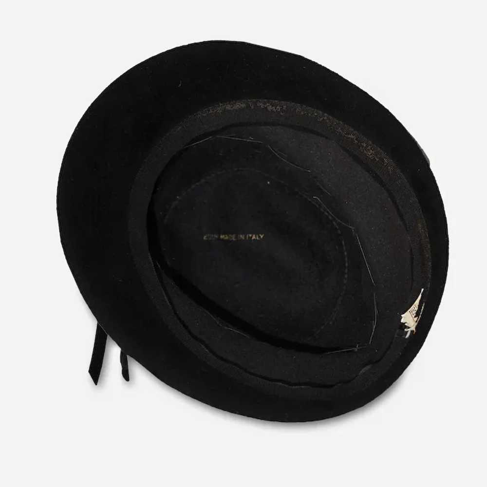 1950s Black Vintage Hat - Rhinestone Decoration - image 8