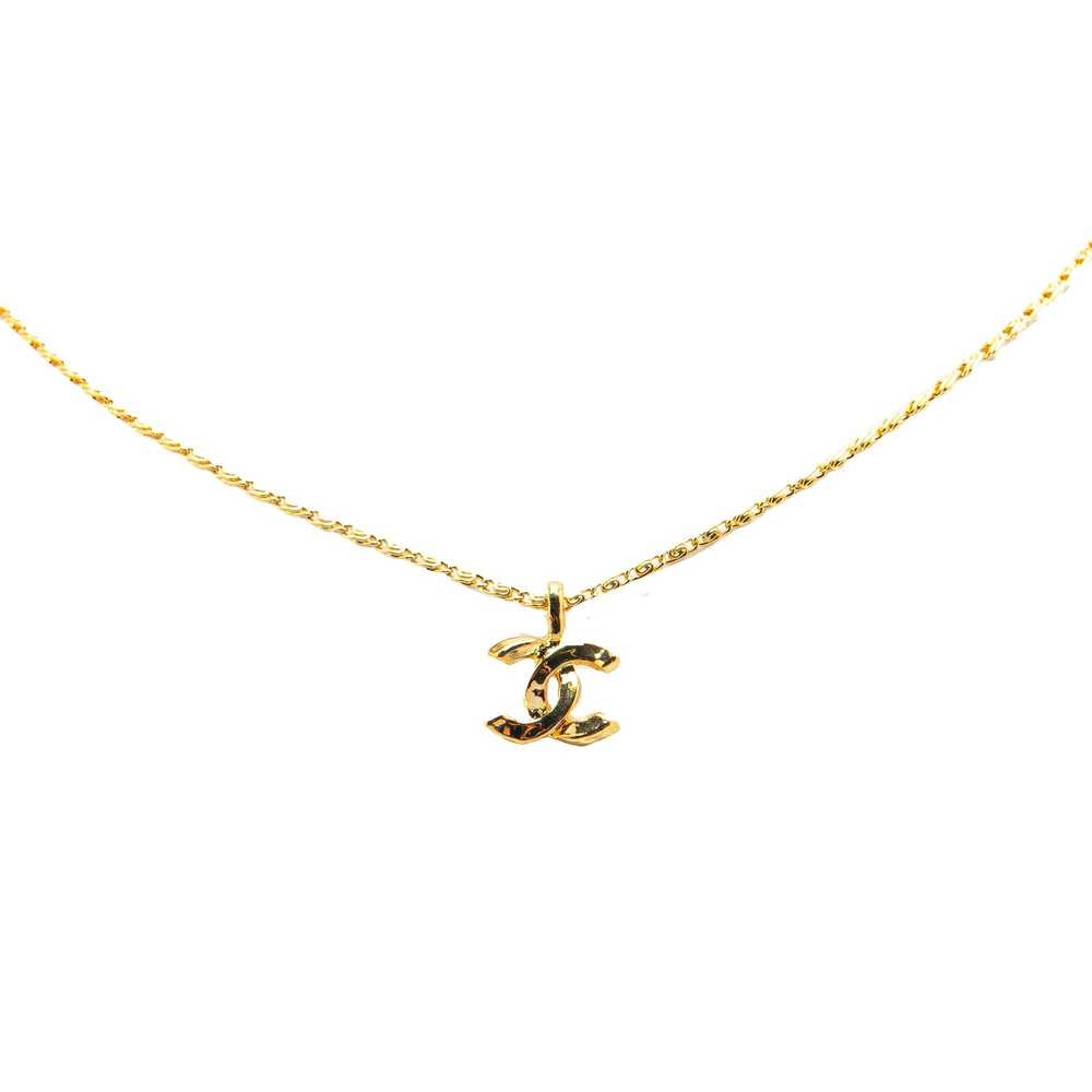 Chanel Gold Gold Plated CC Pendant Necklace - image 1