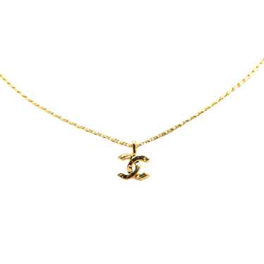 Chanel Gold Gold Plated CC Pendant Necklace - image 1