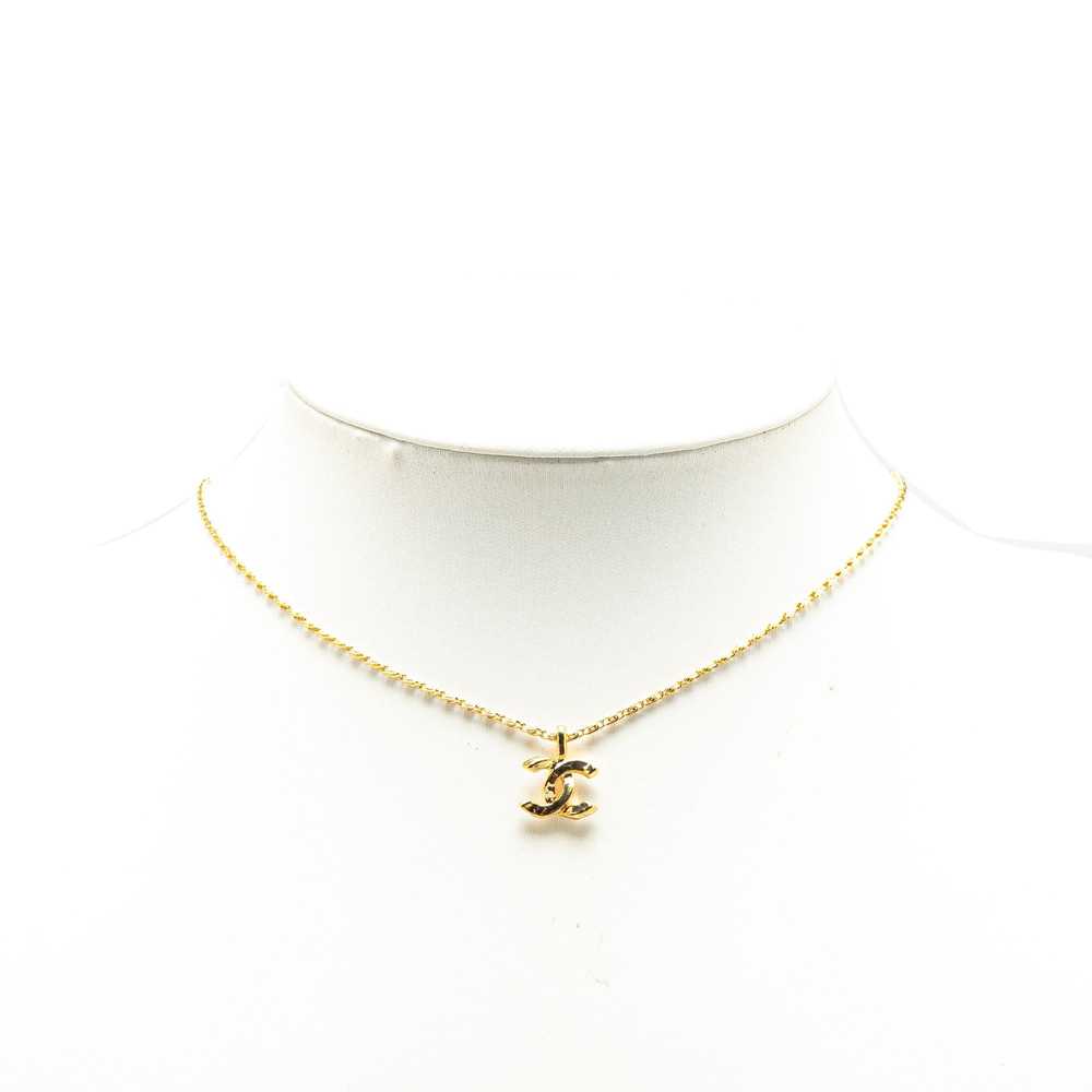 Chanel Gold Gold Plated CC Pendant Necklace - image 4