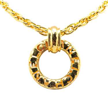 Chanel Gold Gold Plated Circle Logo Pendant Neckl… - image 1