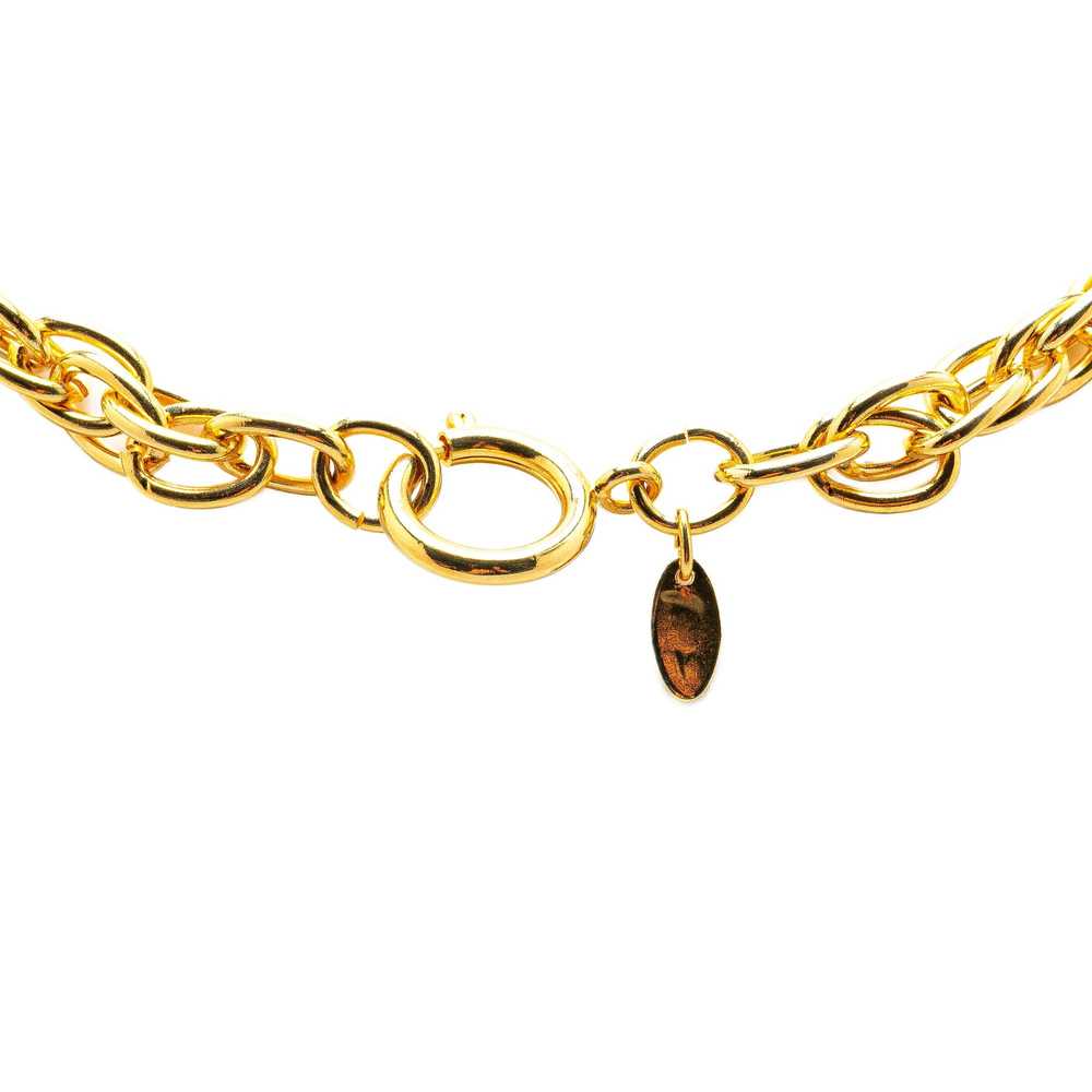 Chanel Gold Gold Plated Circle Logo Pendant Neckl… - image 2