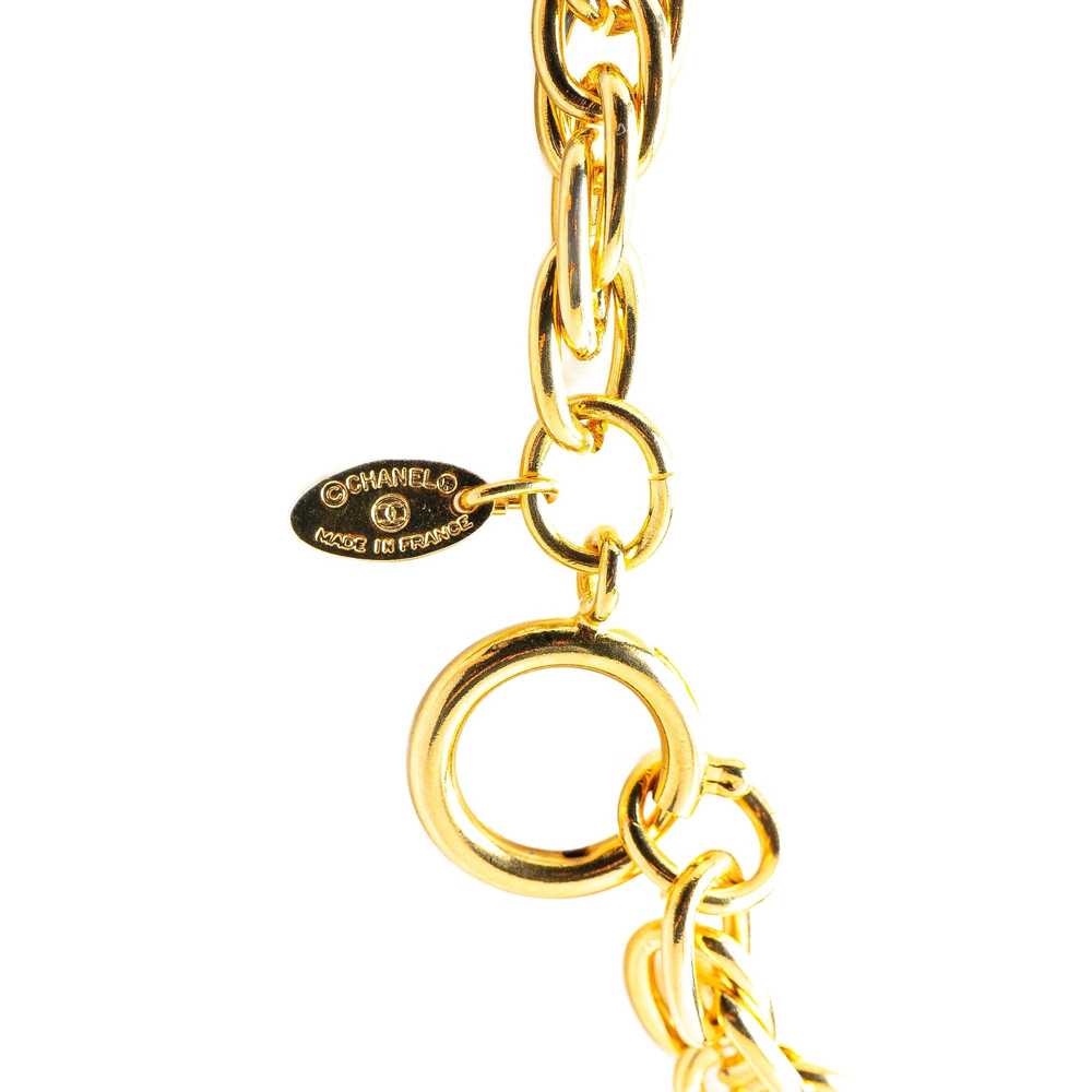 Chanel Gold Gold Plated Circle Logo Pendant Neckl… - image 3