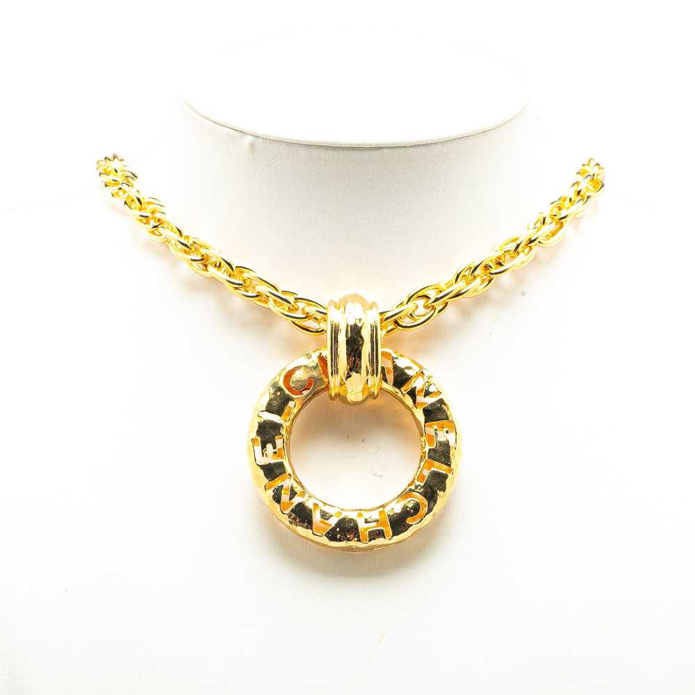 Chanel Gold Gold Plated Circle Logo Pendant Neckl… - image 4