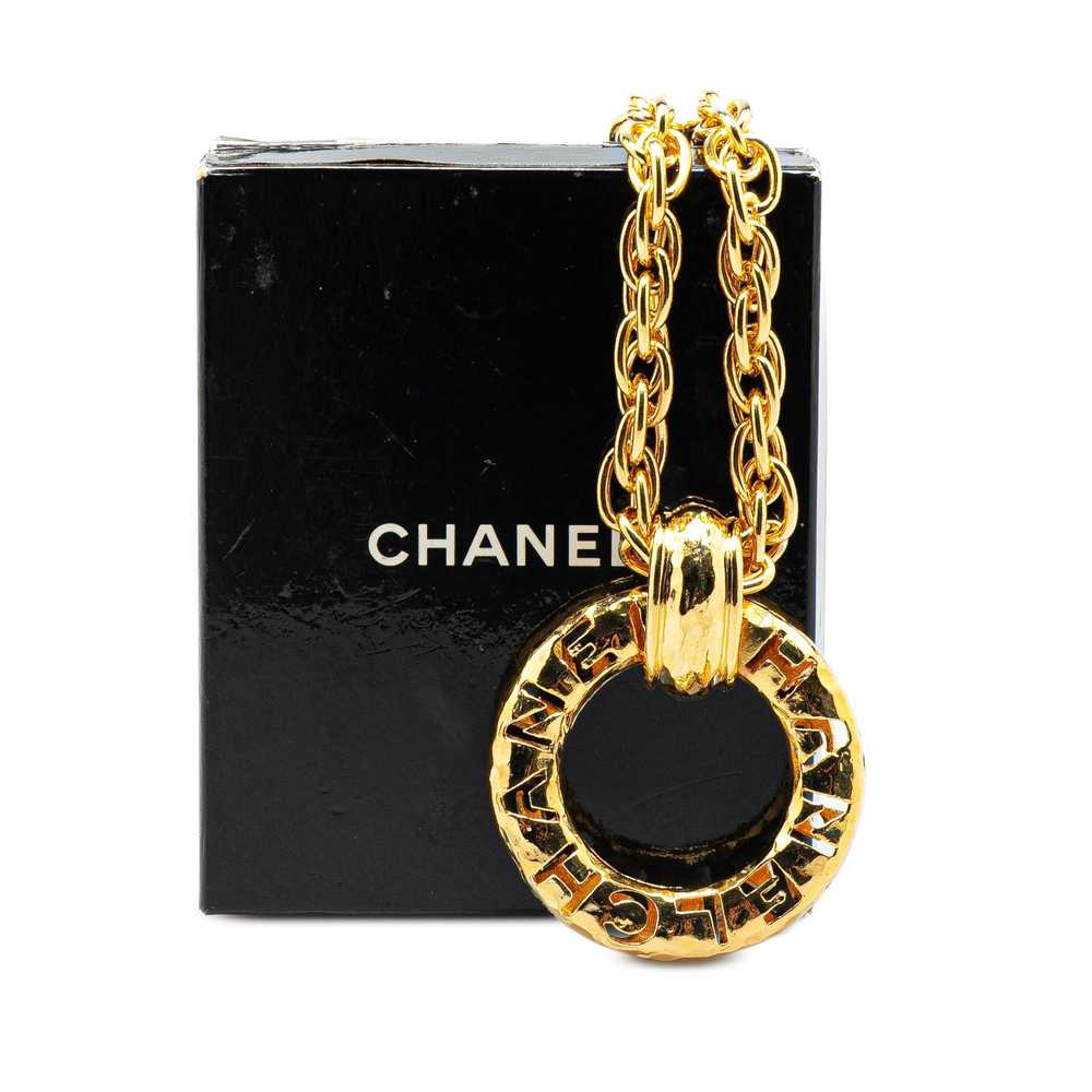 Chanel Gold Gold Plated Circle Logo Pendant Neckl… - image 5