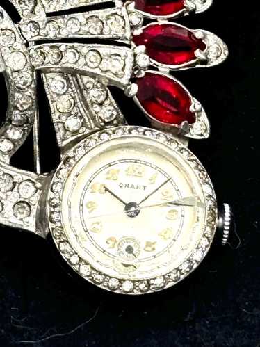 1940s watch brooch lunesa - Gem 1940s watch brooch lunesa - Gem