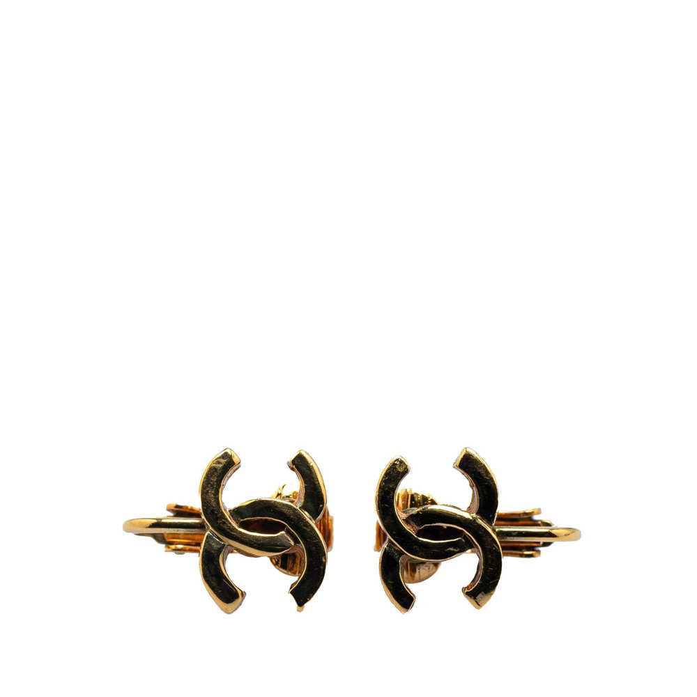 Chanel Gold Gold Plated CC Clip On Earrings - image 1
