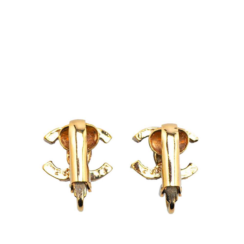 Chanel Gold Gold Plated CC Clip On Earrings - image 2