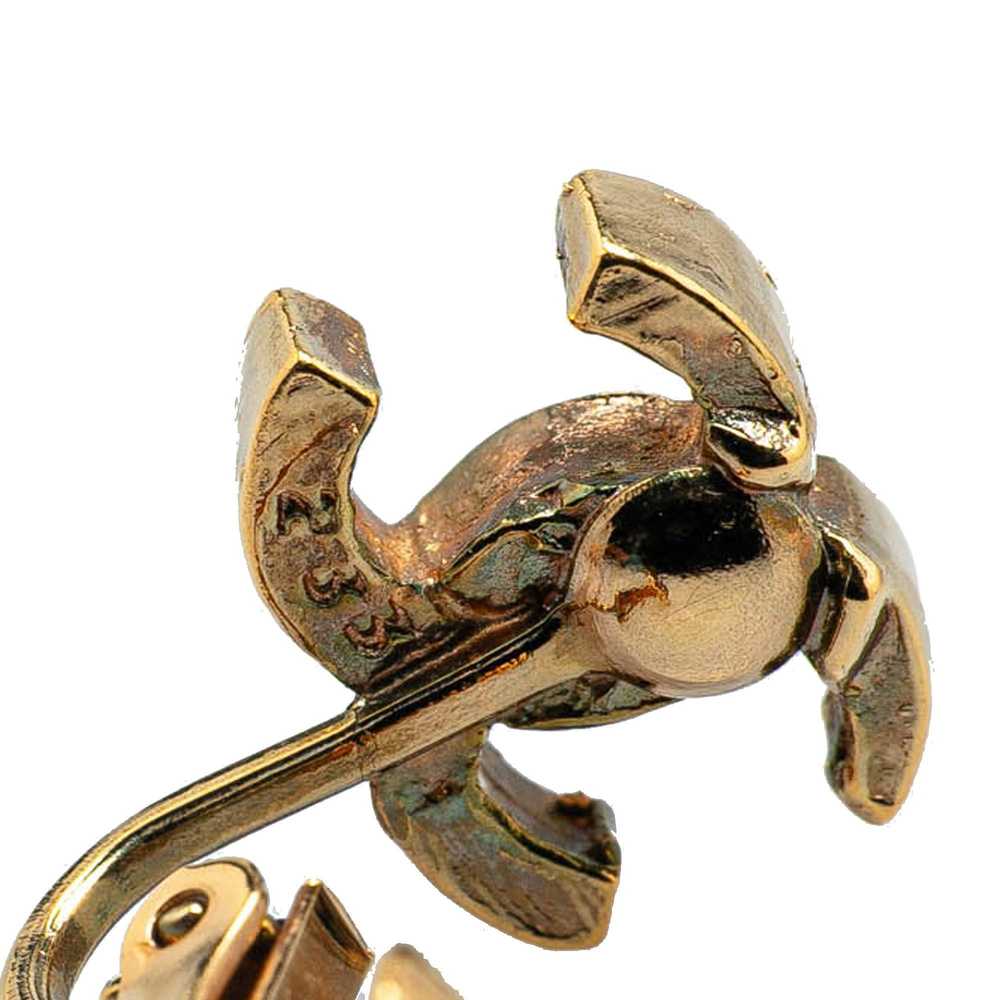 Chanel Gold Gold Plated CC Clip On Earrings - image 3