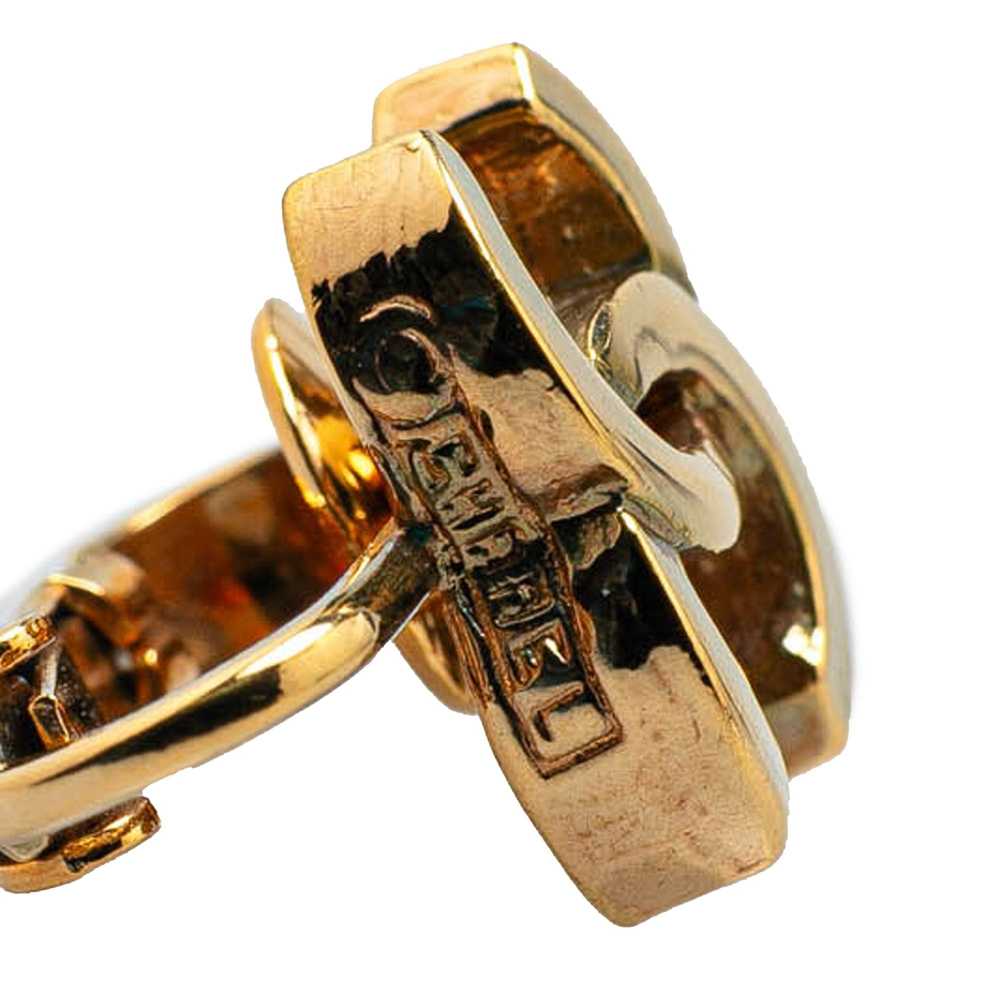 Chanel Gold Gold Plated CC Clip On Earrings - image 4