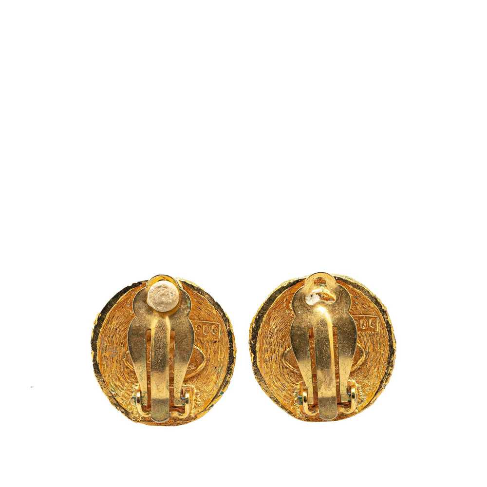Chanel Gold Gold Plated CC Clip On Earrings - image 2