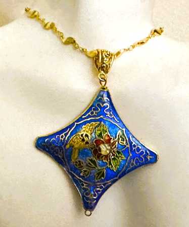 Rare cloisonne necklace vintage - Gem