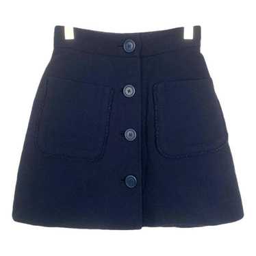 スカート MIU MIU Midnight Blue Wool Blend Mini Skirt Miu Miu Midnight Blue Wool Blend Mini Skirt | italist