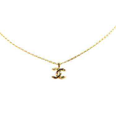 Gold Chanel Gold Plated CC Pendant Necklace - image 1