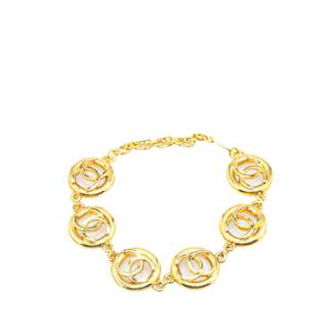 Gold Chanel Gold Plated CC Chain Bracelet - image 1
