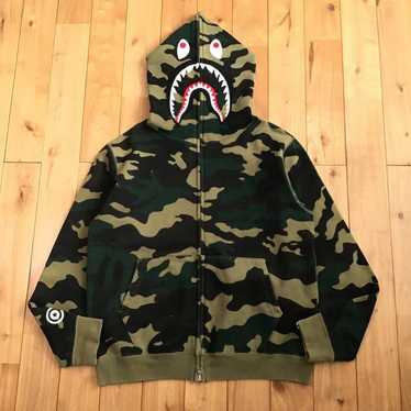 トップス woodland camo shark full zip hoodie Sweatshirt BAPE Woodland Camo Shark Full Zip Hoodie 1J30-215