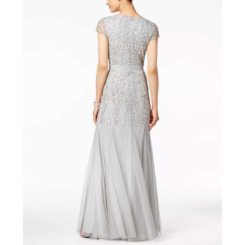 Adrianna Papell Cap-Sleeve Beaded V-Neck Gown 16 - image 2