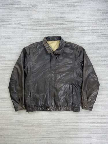 Mens leather jacket, bleu - Gem