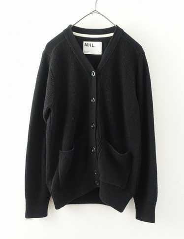 トップス MHL. / cotton wool knit cardigan S-M MHL by Margaret Howell Men's Collared Knit Cardigan in Ink