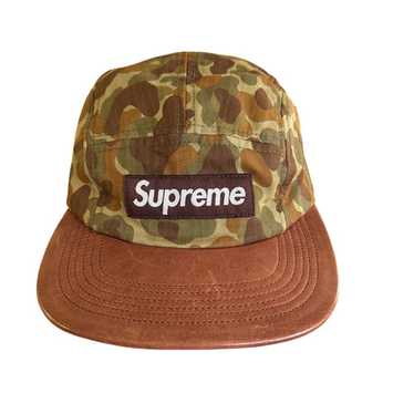 Supreme Vintage supreme camo camp cap leather strap | Grailed