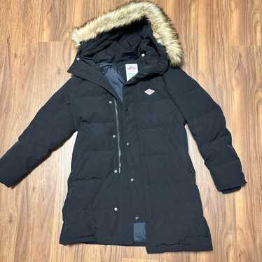 ジャケット・アウター DANTON MIDDLE DOWN HOODED COAT DANTON Wool like Polyester Middle Down Hooded Jacket, Navy
