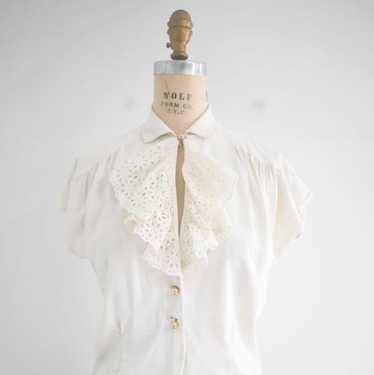 1940s blouse ruffle - Gem