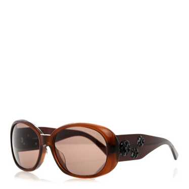 CHANEL CH 5113-A 538/73 56mm Brown Camellia Sunglasses Italy