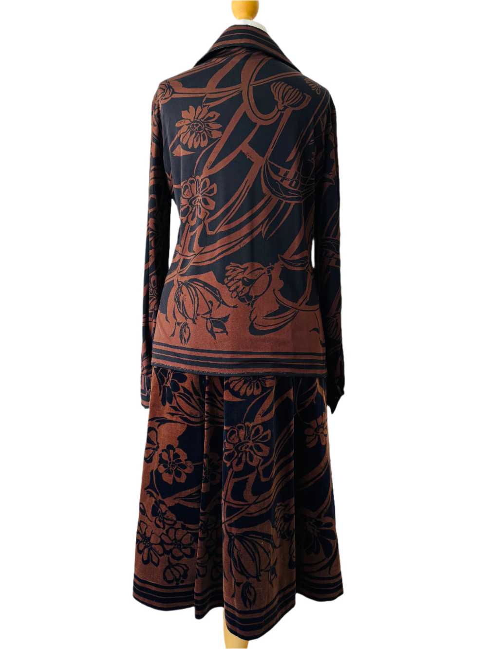 Emilio Pucci Brown & Black Print Top & Skirt Set - image 4