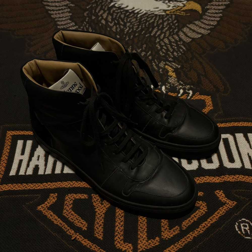 Vivienne Westwood Vivienne Westwood Orb Printed High-Top Black Sneakers
