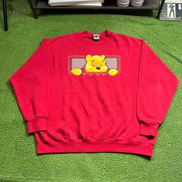 vintage winnie the pooh disney red crewneck - image 1