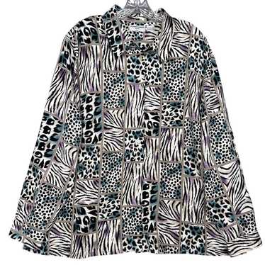 Alfred Dunner Animal Print Top Plus 22w/2x Zebra C