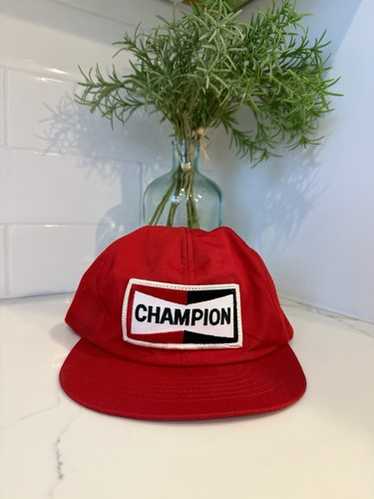 ☆1970's CHAMPION チャンピオン プラグ ビンテージ HAT 総柄