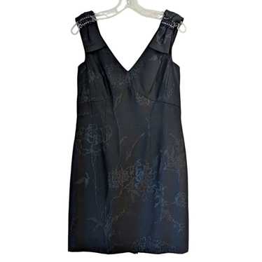 Kay Unger Damask Sheath Cocktail Dress 10 Black Be