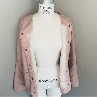 Mod Ref Bomber Jacket Blush Pink Sherpa Inside