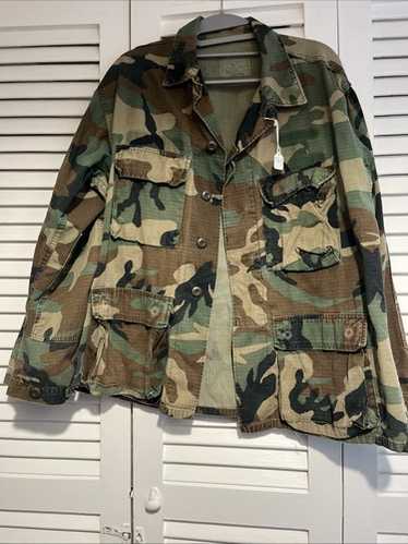 80s military vintage USA製 サンフェード 炭黒 Vintage 80s Tiger Stripe Jungle US Military Combat Shirt