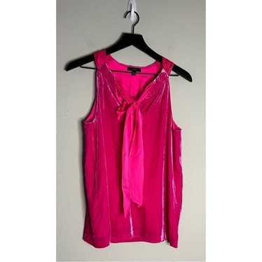 J. Crew Magenta Pink Halter Bow Top In Velvet Siz… - image 1