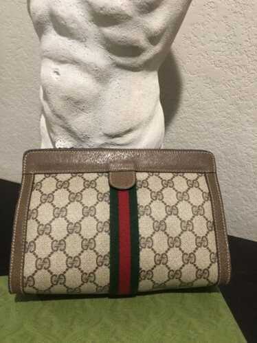 GUCCI Authentic Sherry Line Purse Canvas Vintage Crossbody