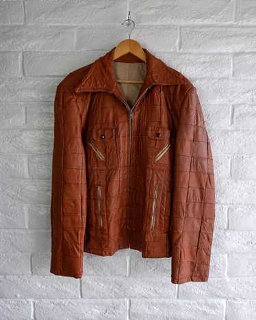 Vintage 70s leather patchwork jacket - Gem
