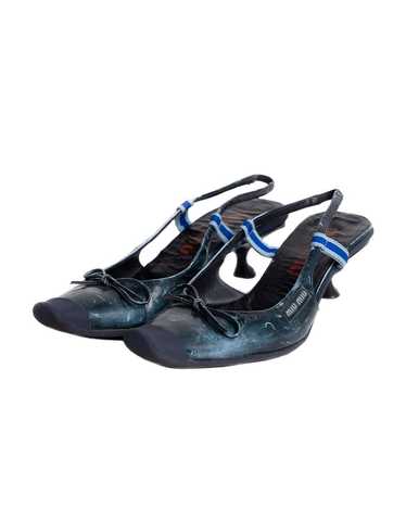 Miu Miu Miu Miu S/S2000 Leather Mules in Blue - image 1