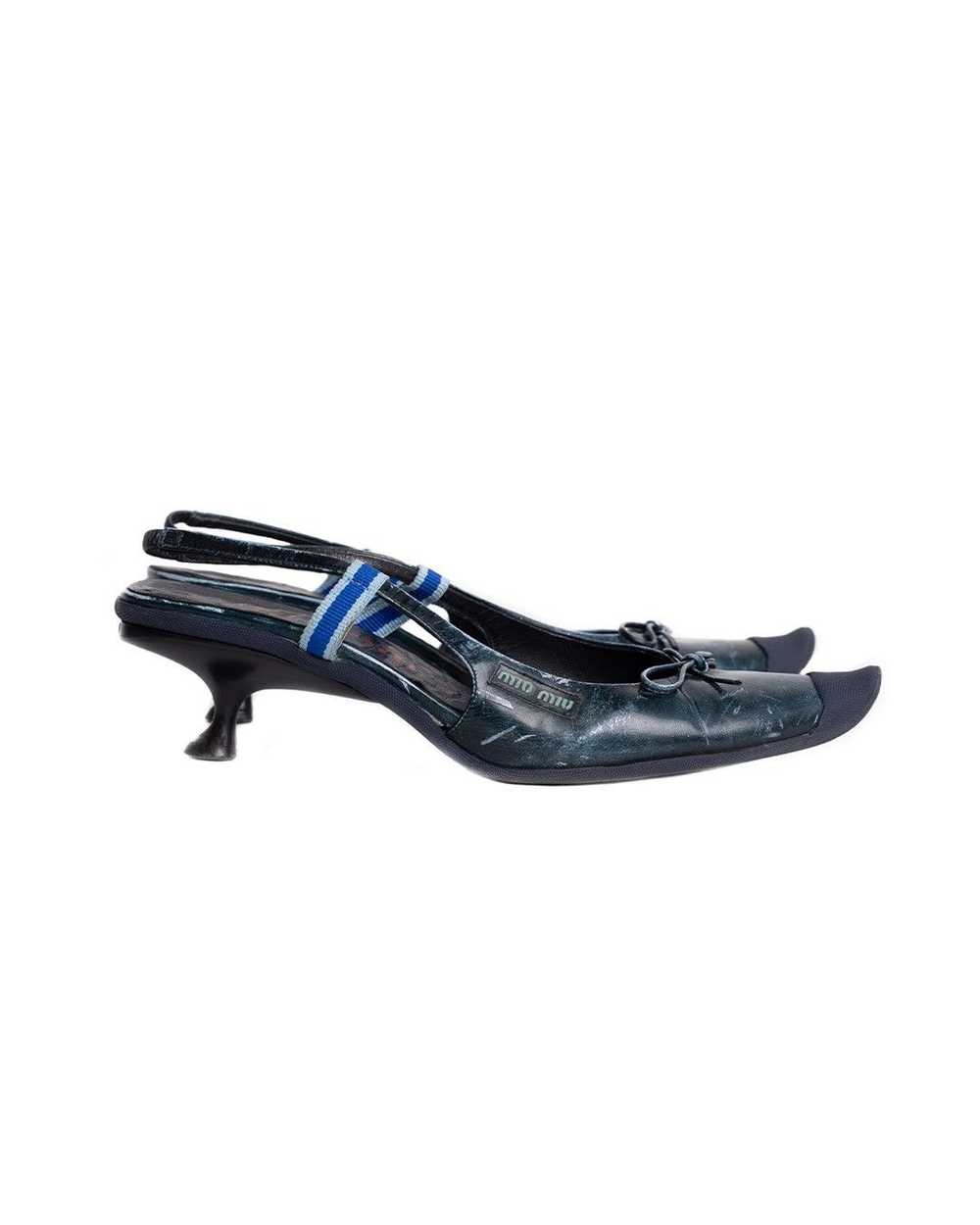 Miu Miu Miu Miu S/S2000 Leather Mules in Blue - image 4