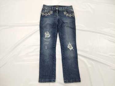 パンツ 00s dolce & gabbana grunge destroy denim DOLCE&GABBANA RUNWAY RARE DISTRESSED STUDED WASHED DOUBLE