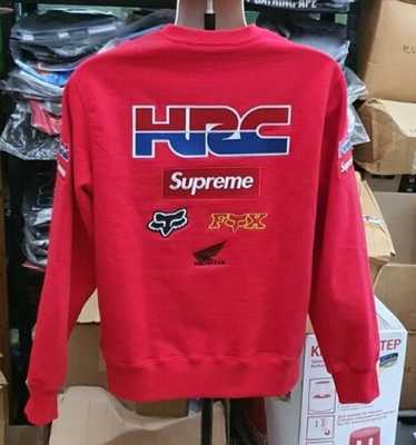 シュプリームSupreme Honda Fox Racing Crewneck Buy Supreme x Honda Fox Racing Crewneck 'Red' - FW19SW6 RED