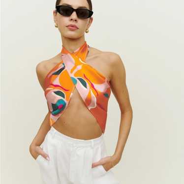Reformation Silk Scarf Electra - Size Os