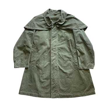 French Army Frock Coat Military Vintage Raincoat Men's L 50s