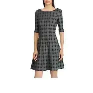 Chaps Woman’s Checked Fit & Flare Dress Size Medi… - image 1