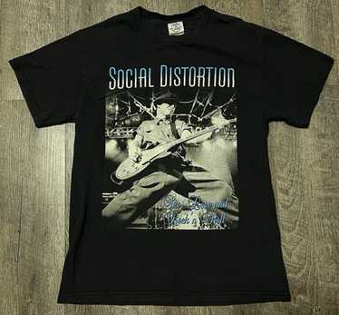Social Distortion 00's バンドTシャツ Mike Ness SOCIAL DISTORTION Original Vintage T-shirt Black Giant Label