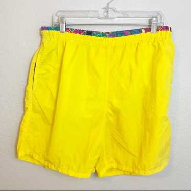 Vintage 80's Men's Short Nylon Swim Trunks - image 1