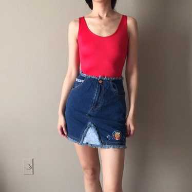 Disney Winnie The Pooh Embroidered Denim Skirt. - image 1