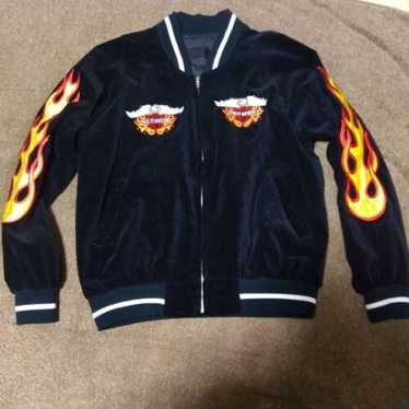 90s Harley-Davidson スカジャン 金 黒 刺繍 ☆新品☆90sデッドストック ハーレーダビットソン スカジャン